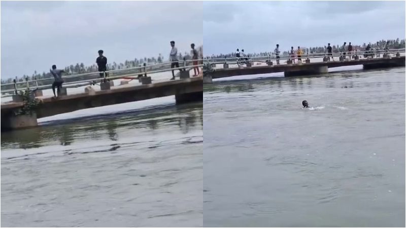 A young man jumped off Kampli bridge for reels Ballari