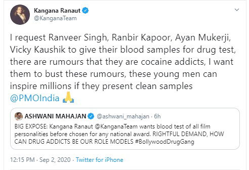 Kangana Ranaut tweet