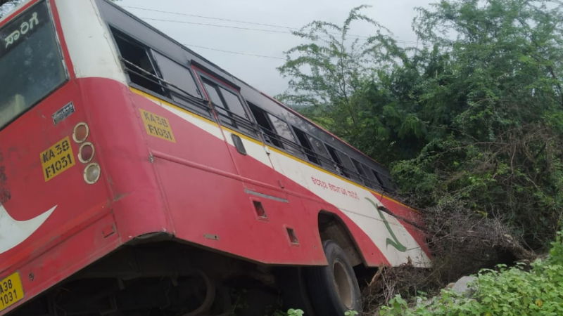 Bidar Bus Overturn