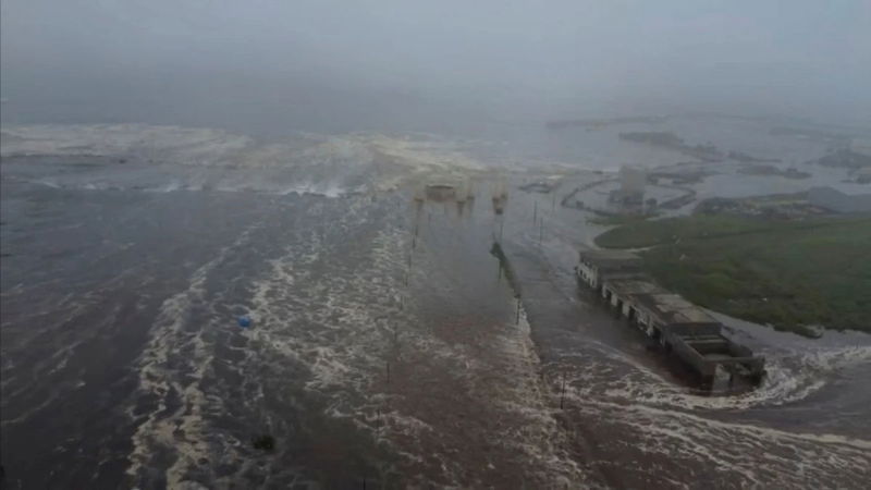 Drone Footage Shows Tsunami Flooding Russias Severo Kurilsk Kamchatka Quake