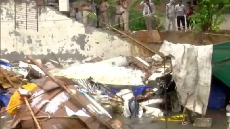 7 including 2 children killed in Delhi after wall collapse caused by heavy rain