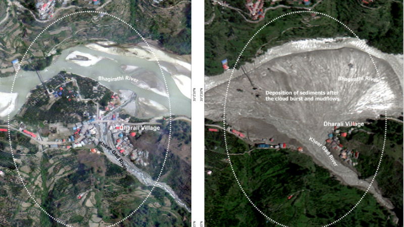 Uttarkashi Disaster ISRO Satellite Image