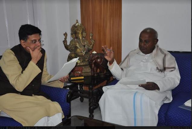 piyush goyal and hd devegowda