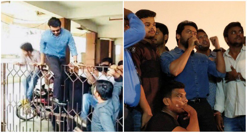 suriya jumping off back gate