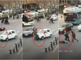 woman hit twice by a car 759 cgtn twitter small