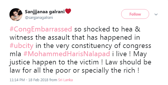 Sanjana galrani tweet