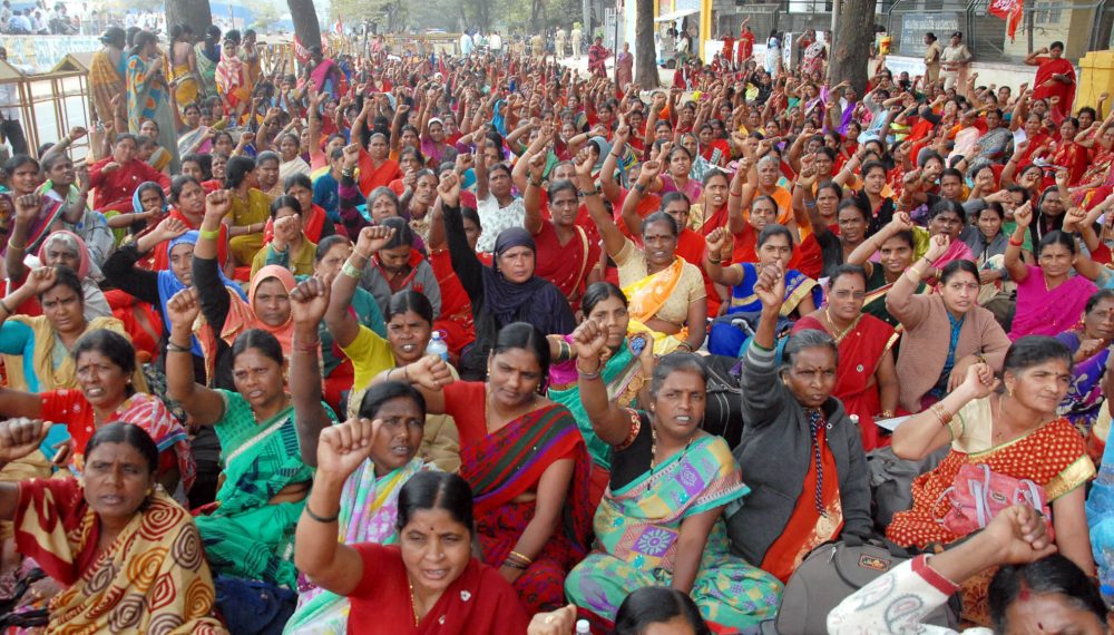 mid day meal workers protest 3