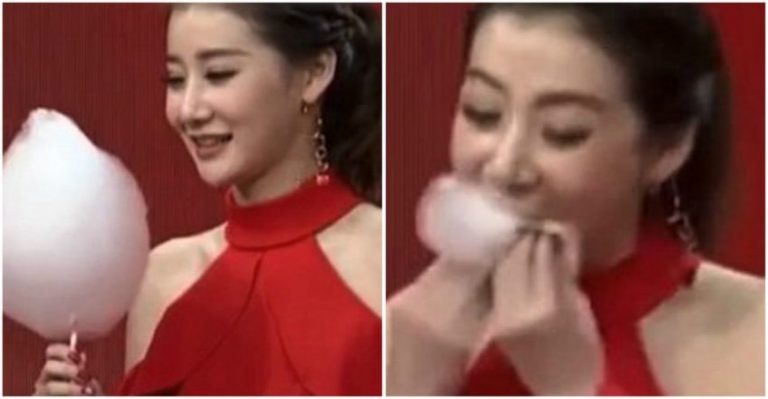 Woman eating candy 1