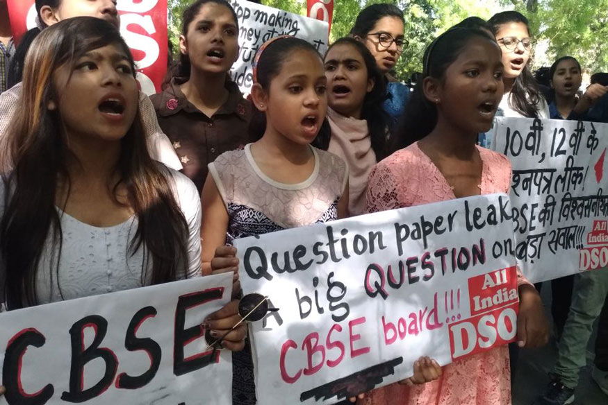 CBSE paper leak students protest 5