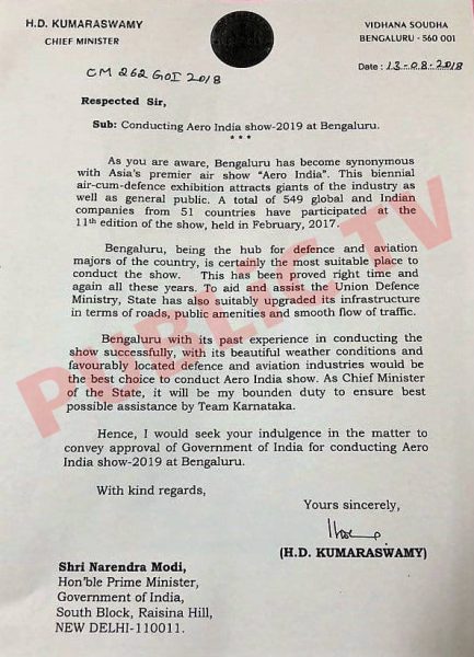 HDD LETTER TO MODI