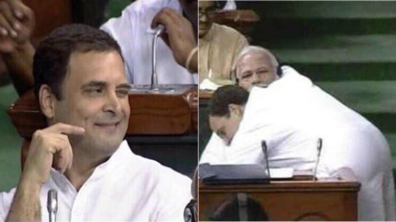 Rahul Gandhi hug