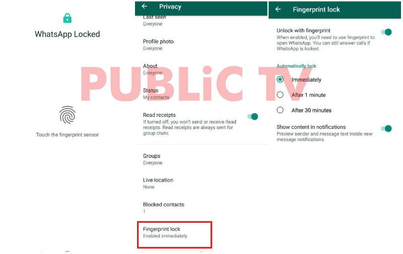 WhatsApp Fingerprint Lock