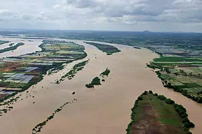 Aerial view of north Karnataka floods. photo by Indian