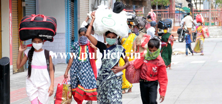 Migrants Workers Karnataka Majestick Bus Stand Lockdown Relief 2