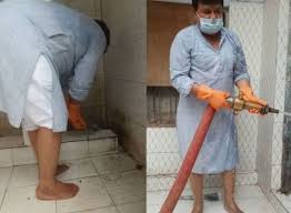 Minister clean toilet