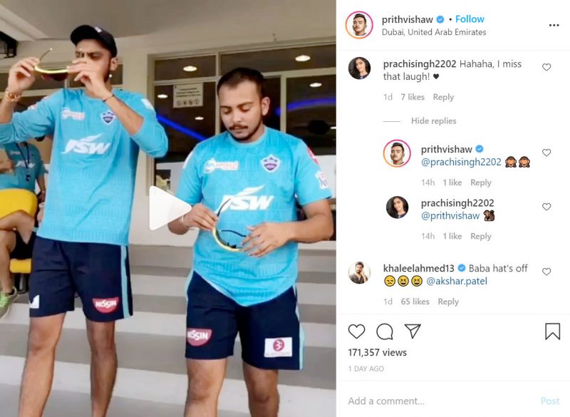 Prithvi Shaw Prachi Singh a