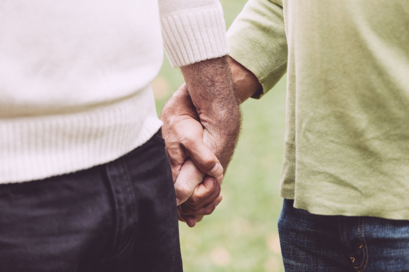 gay couple holding hands