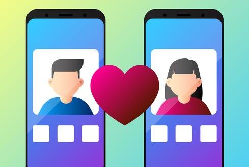 online dating app concept with man and woman vector illustration e1600237174272