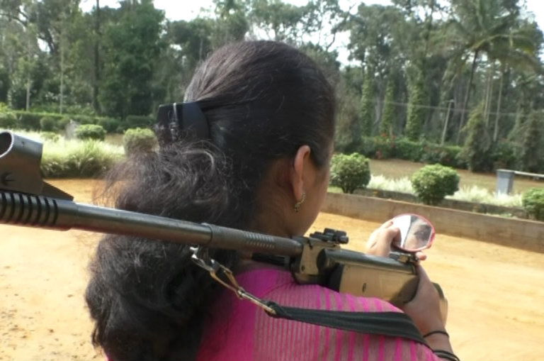 Mirror Gun Shoot Kodagu woman 4