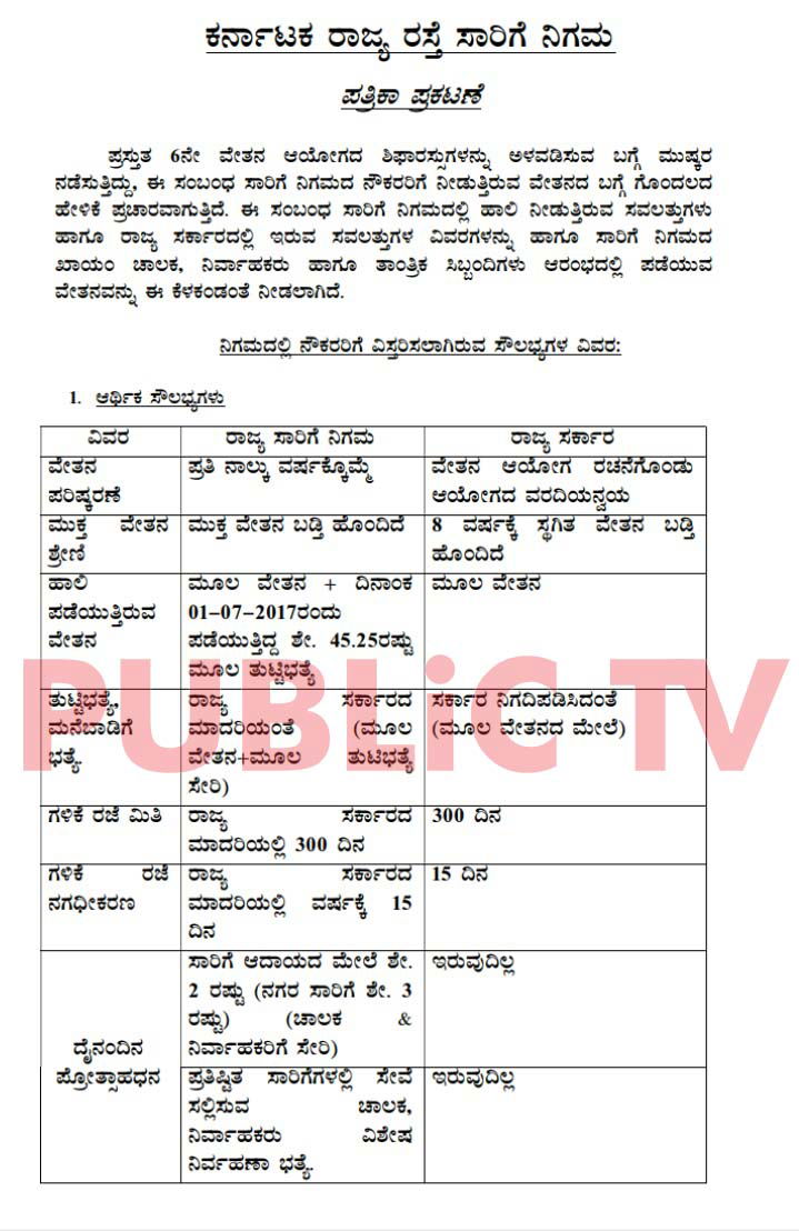 karnataka transport employees strike KSRTC BMTC Salary 1
