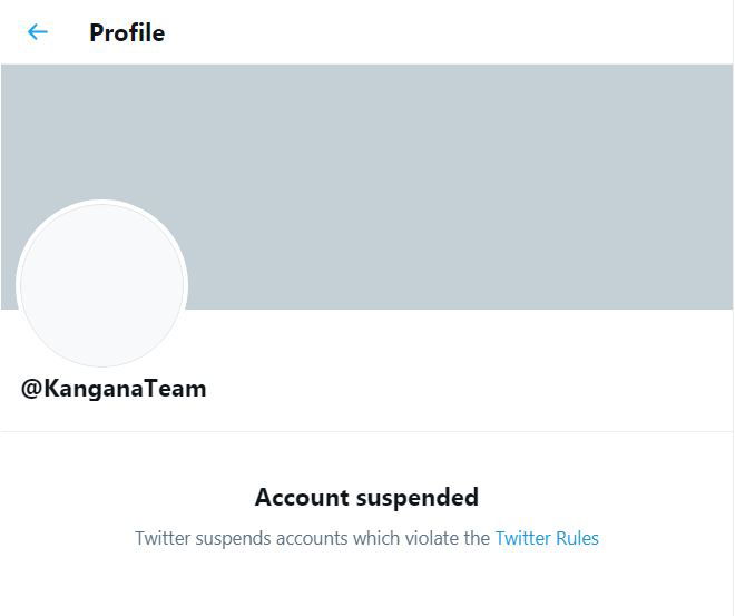kangana twitter suspend