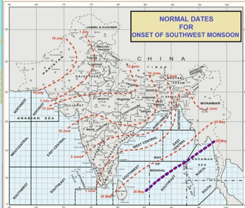 mansoon rain map