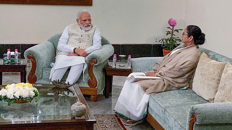 Mamata with Modi medium