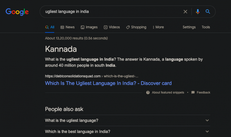 ugliest language in india medium