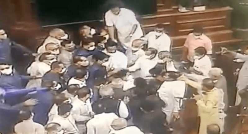 Rajyasabha Protest