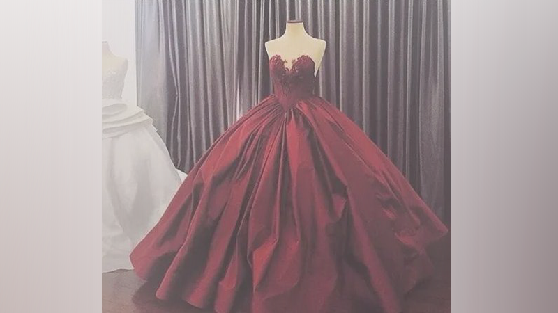 Burgundy Satin Dress