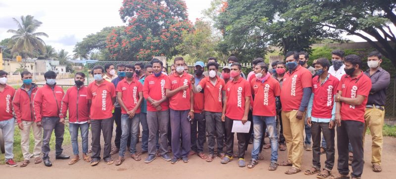 zomato delivery boys protest 2