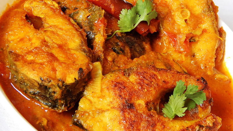 Sea bass fish sambar