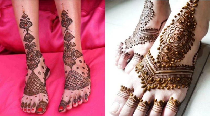 Foot Mehndi with Different Figures