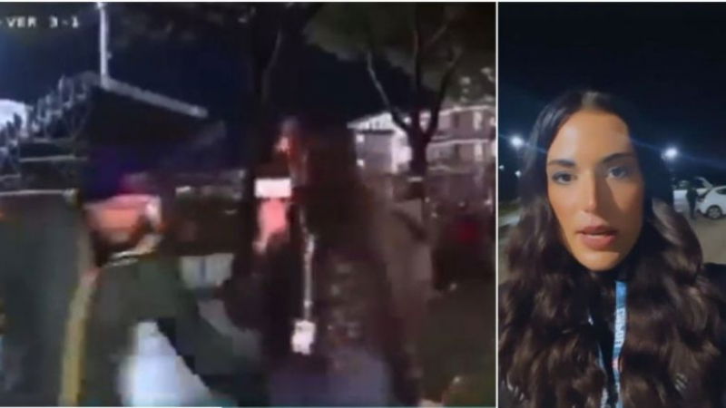 female TV reporter was molested live Italy 1
