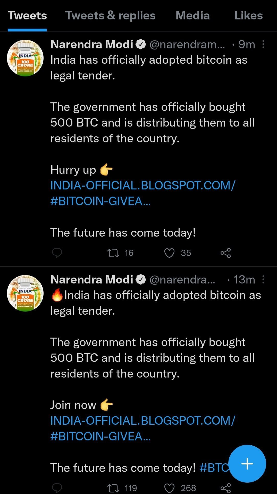 modi twitter account hacked 1