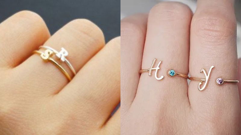 letter couple rings