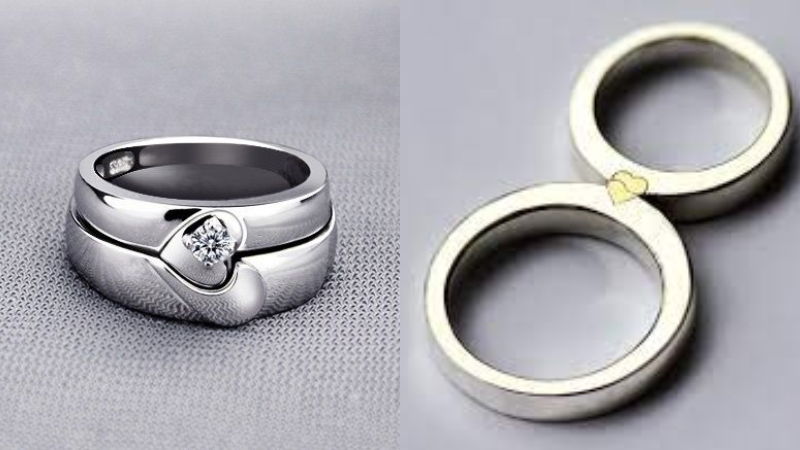 magnetic heart couple rings