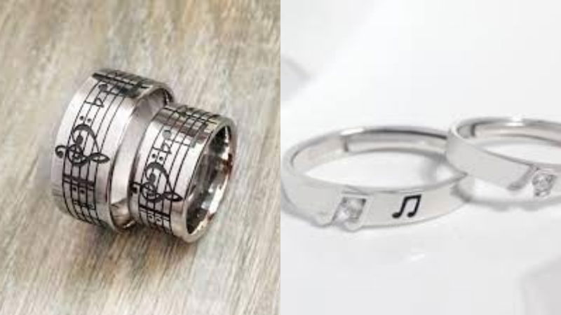 musical design couple rings