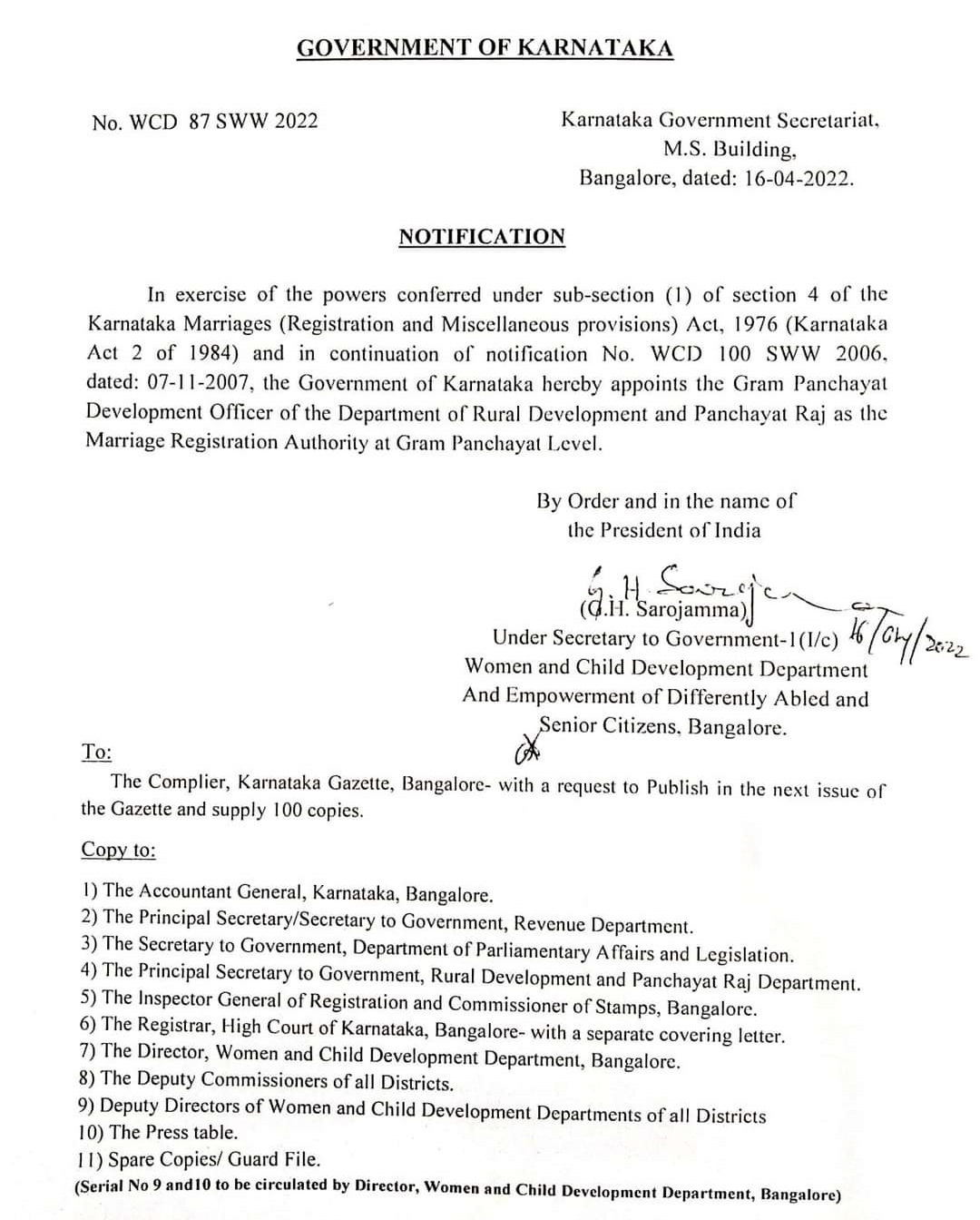 MARRIAGE NOTICE