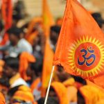 hindu procession saffron flag