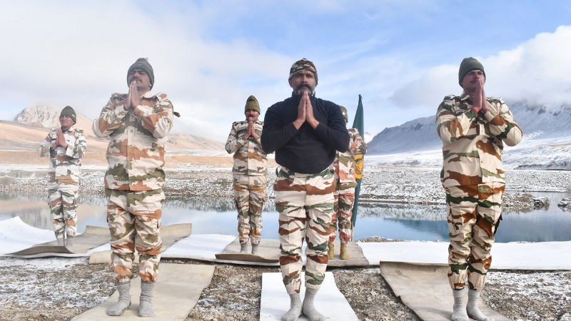 Indo Tibetan Border Police Practice Yoga