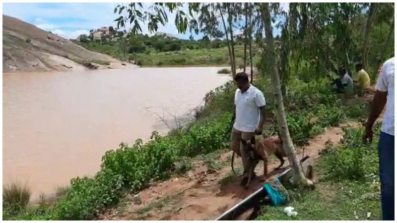 suitcase woman lake nelamangala 3