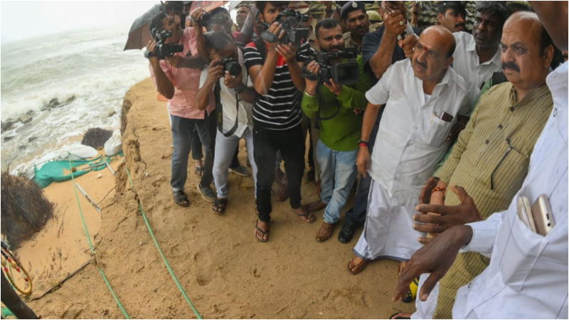 CM Basavaraj Bommai Udupi Near Tour Rain Raghupathi Bhat BJP 1