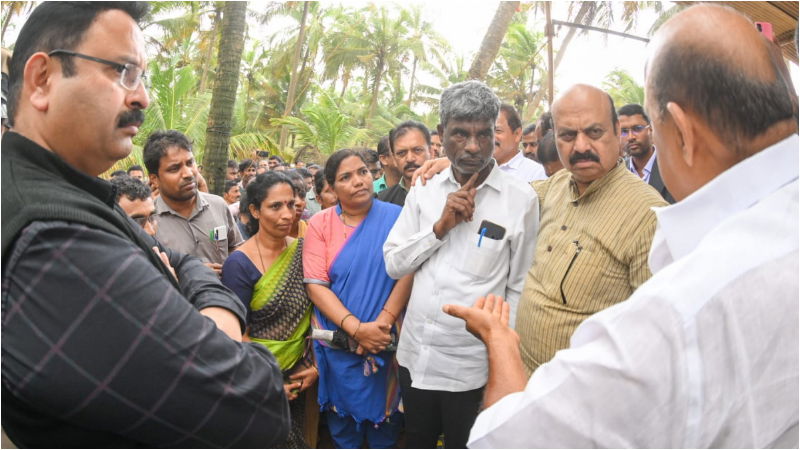 CM Basavaraj Bommai Udupi Near Tour Rain Raghupathi Bhat BJP 2