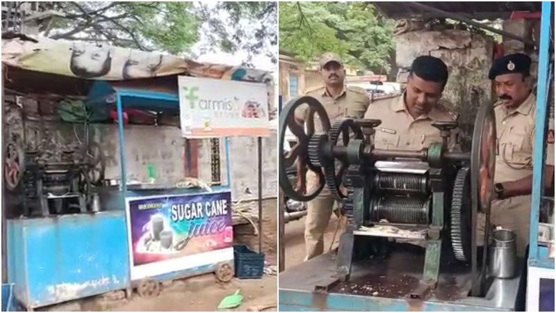Woman burqa kolar sugarcane milk machine 1