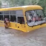 bus children rain