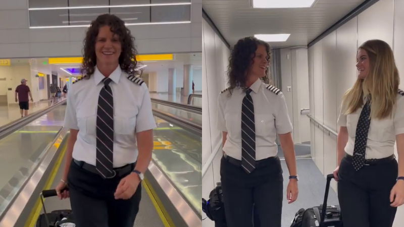 Flight Pilot Airlines Social Media Mother Daughter 2