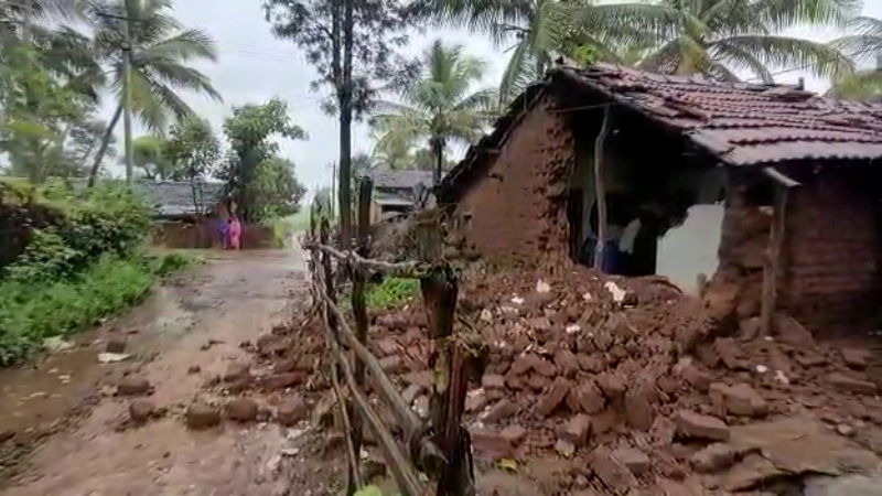 Rain Derrumbe de pared man death Haveri 1