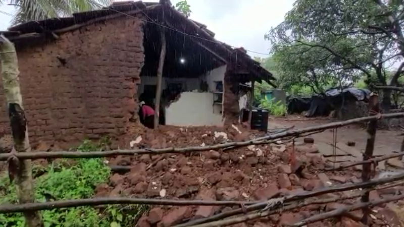 Rain Derrumbe de pared man death Haveri 2
