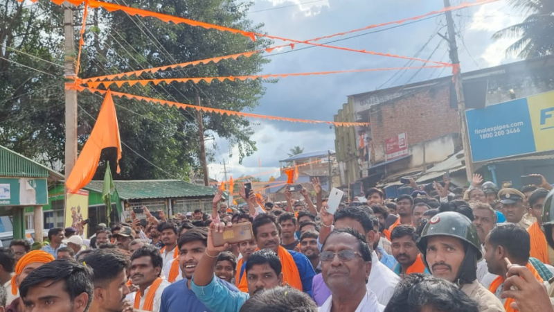 RSS conducts its foot march in Rattihalli Haveri 3